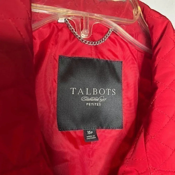Talbots red quilted light jacket - Picture 3 of 5